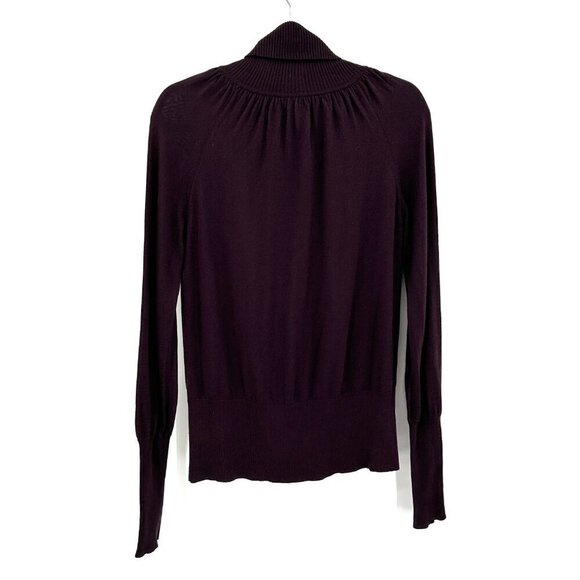 PHILIPPE ADEC Plum Purple Silk Cashmere Turtleneck Pullover Sweater Size Large - Picture 2 of 7